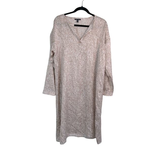EILEEN FISHER Womens Long Sleeve Crew Neck Knee Length Shift Dress  Small Silk - Picture 2 of 7